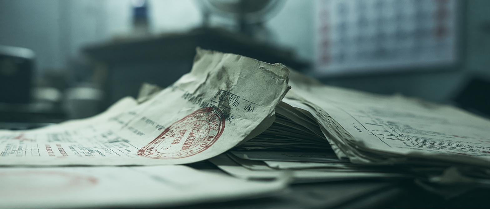 An official file on a government desk.