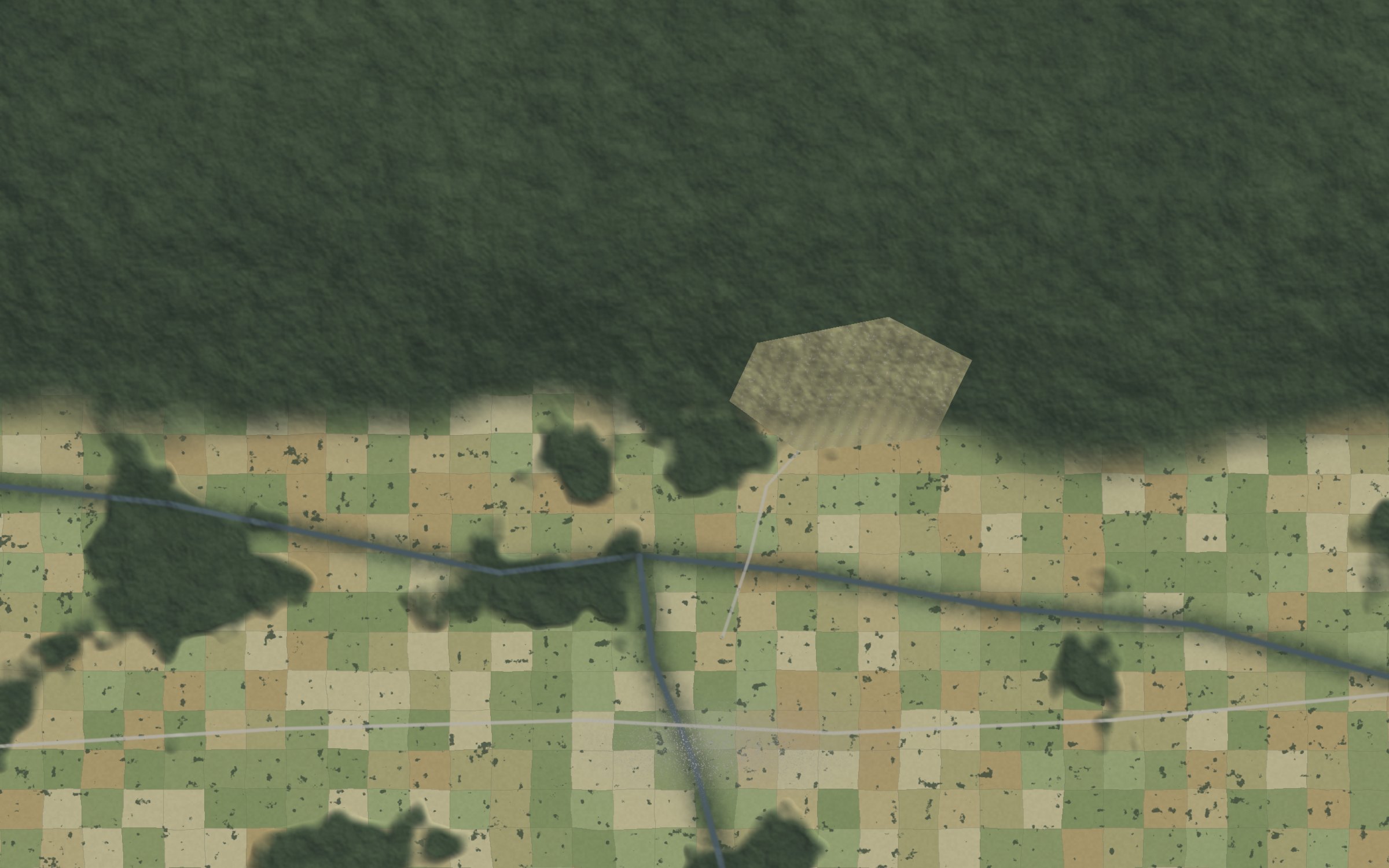 Satellite view of the Rayner Track property at the forest edge above Porepunkah, the river junction below it.
